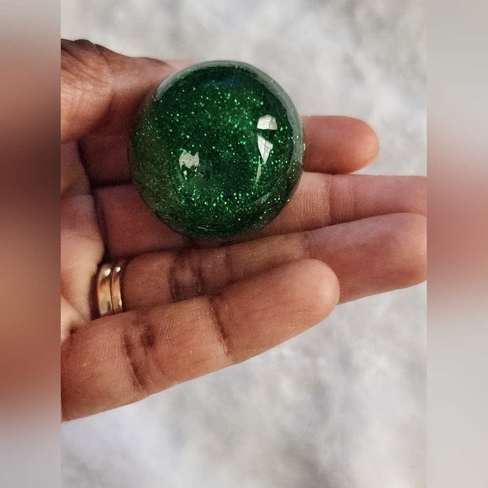 Glittery Green Apple Keychain C Logo Inspired Bag Charm - Picture 9 of 9